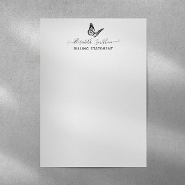 Papel Timbrado Declaração de Faturação de Beauticista da Borbolet
