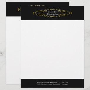 Papel Timbrado Decoração de Moldura Vintage - Espirais 1a