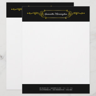 Papel Timbrado Decoração de Moldura Vintage - Espirais 3a