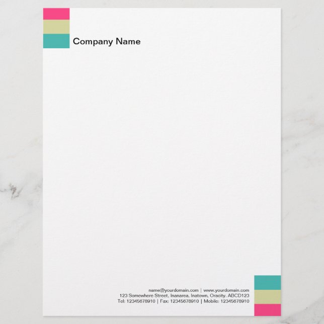 Papel Timbrado Decoração de três cores 05 (Frente)