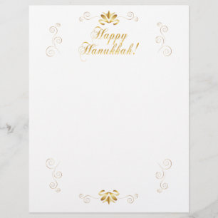 Papel Timbrado Decoração festiva do festival feliz de Hanukkah