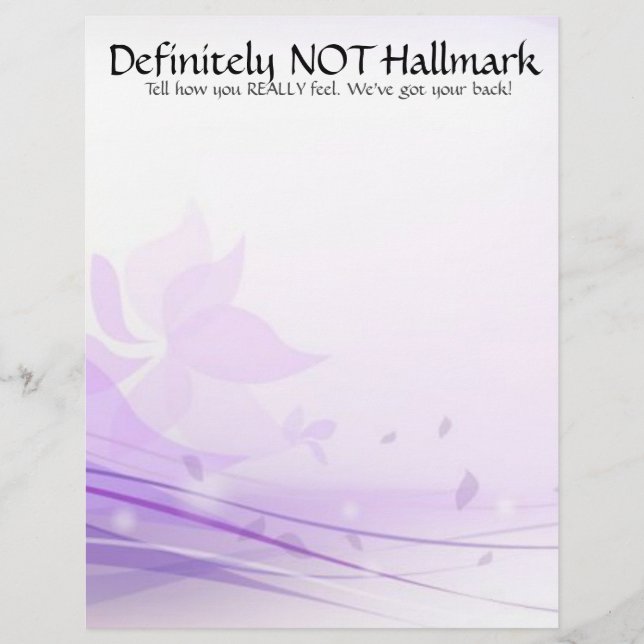 Papel Timbrado Definitivamente NÃO cabeçalho da Hallmark (Frente)