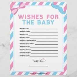 Papel Timbrado Desejos Para O Bebê [Surpresa Do Gênero]