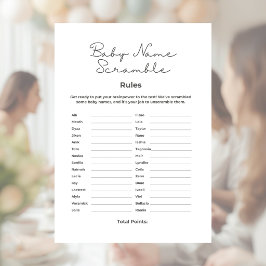 Papel Timbrado Desembaralhe os Nomes de Bebês para Chás de Bebê c
