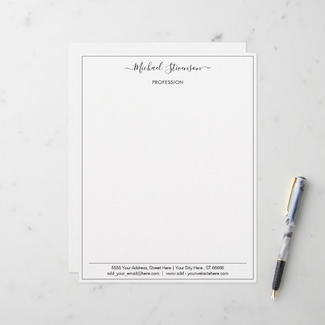 Papel Timbrado Design da sua própria Modelo Letterhead (Frente/Verso In Situ)