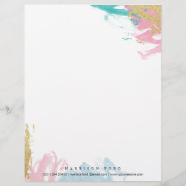 Papel Timbrado design de água moderna e cabeça de alface elegante
