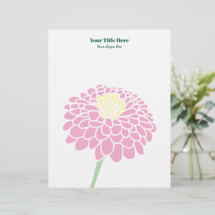 Papel Timbrado Design de desenho de flores da ZInnia