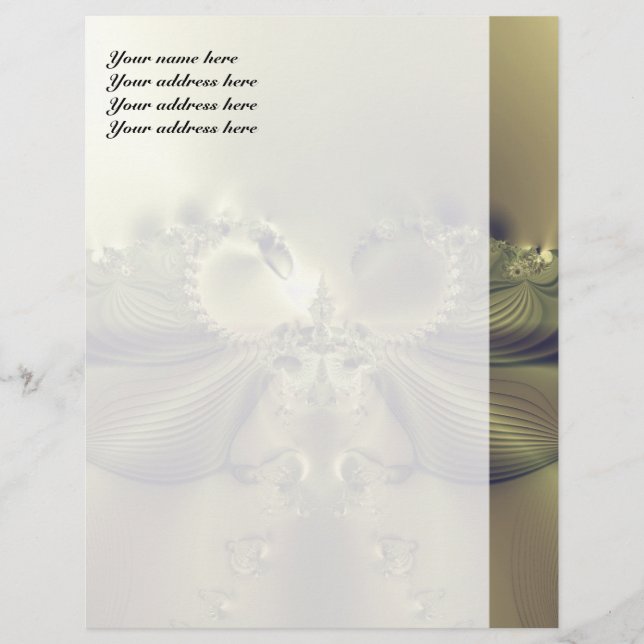 Papel Timbrado Design de Letra Cabeçalho Flor Metálica (Frente)