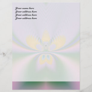 Papel Timbrado Design de Letra de Lótus Roxo