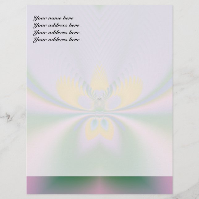Papel Timbrado Design de Letra de Lótus Roxo (Frente)