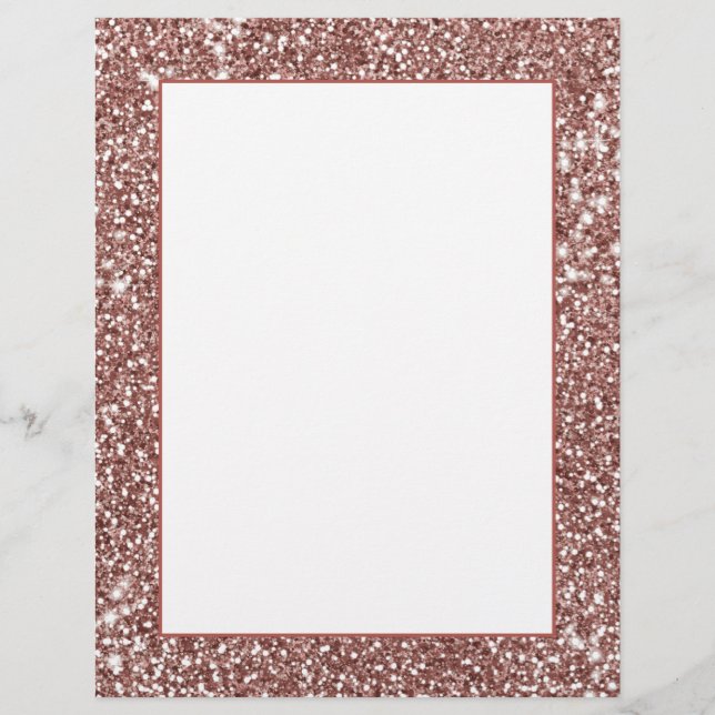 Papel Timbrado Design de textura de brilho em ouro rosa falso (Frente)