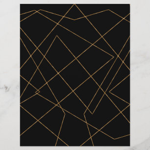 Papel Timbrado Design de Traços Geométricos Modernos Dourados e