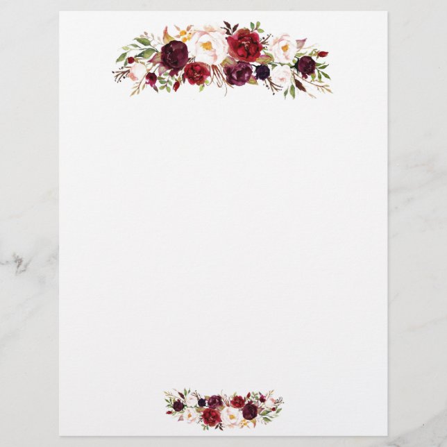 Papel timbrado - Design Floral (Frente)