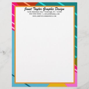 Papel Timbrado Design Gráfico Geométrico Colorido