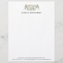 Papel Timbrado Design Letterhead de Moda de Aquarela Personalizad