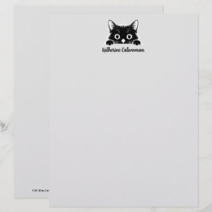 Papel Timbrado Design Minimalista de Gatinho Fofo - GATO 1