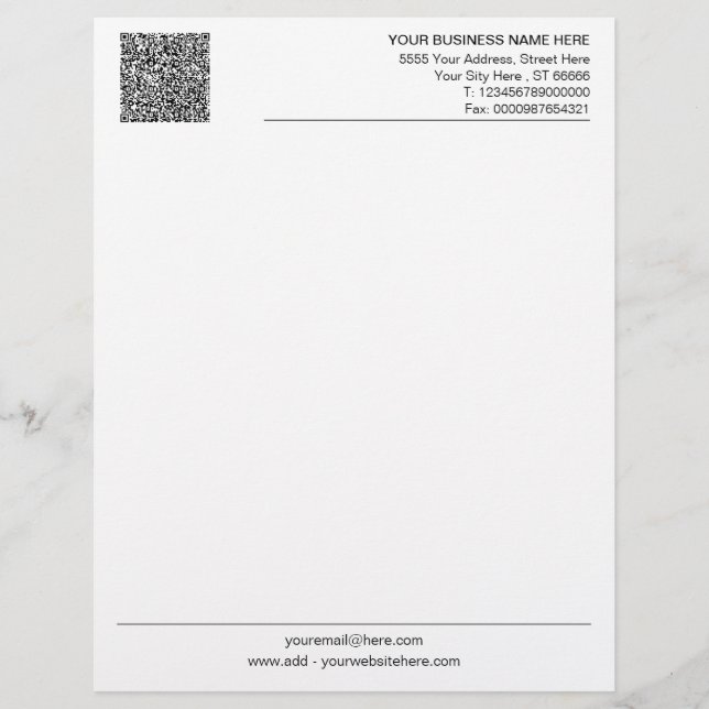 Papel Timbrado Design Personalizado Sua Própria Margem de Código  (Frente)
