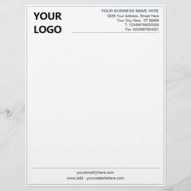 Papel Timbrado Design profissional - Modelo Letterhead (Frente)