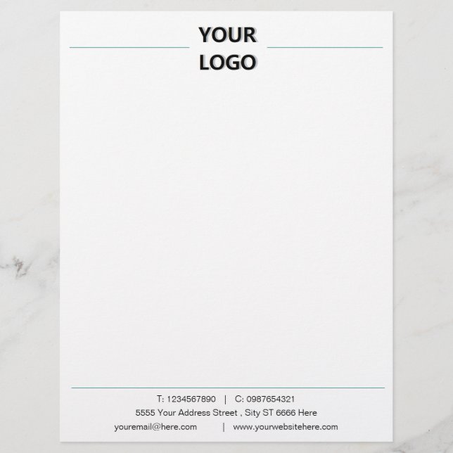 Papel Timbrado Design profissional para empresa com logotipo (Frente)