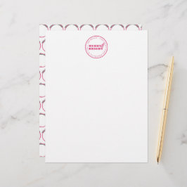 Papel Timbrado Design rosa Letterhead de Natal Personalizado