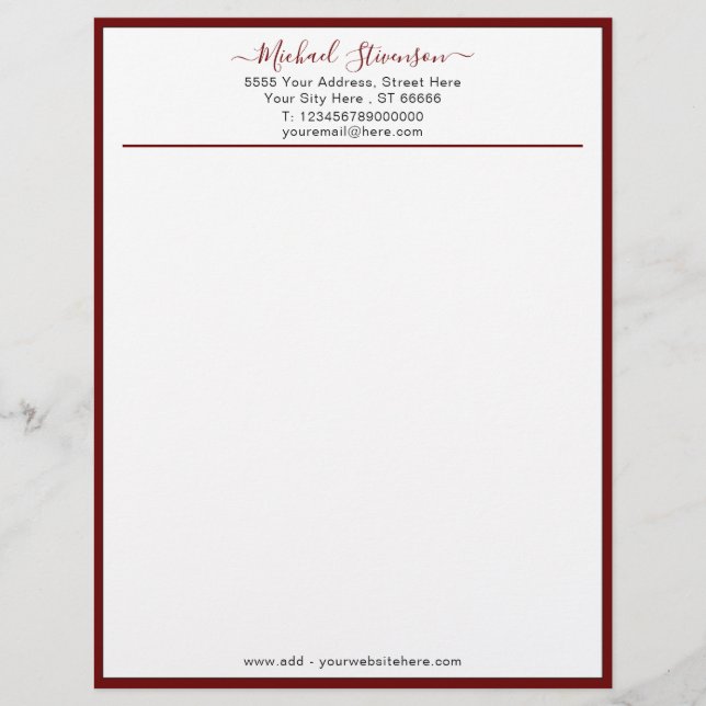 Papel Timbrado Design Your Own Company Letterhead Example (Frente)