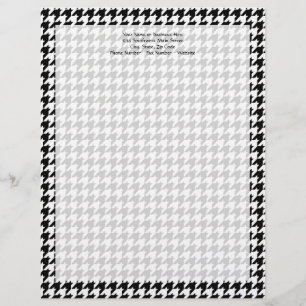 Papel Timbrado Designer de Moda Na moda de Houndstooth Preto/Bran
