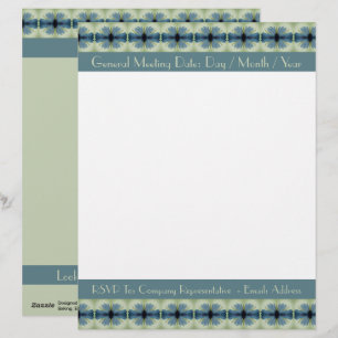 Papel Timbrado Designer Floral Azul Moderno