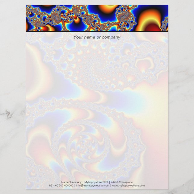 Papel Timbrado Deslizando - Arte Fractal (Frente)