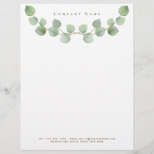 Papel Timbrado Detalhes da empresa de filial Elegante Green Eucal