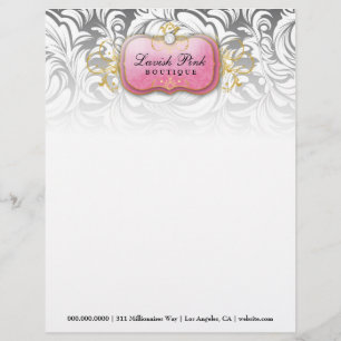 Papel Timbrado diamante cor-de-rosa da placa 311-Lavish -