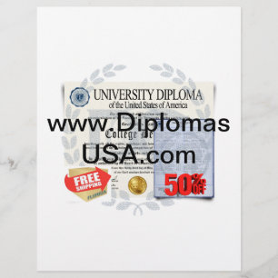 Papel Timbrado Diplomas universitários ou diploma de segundo grau