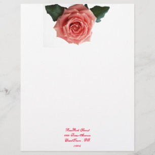 Papel Timbrado Do "flor bonita do rosa rosa"
