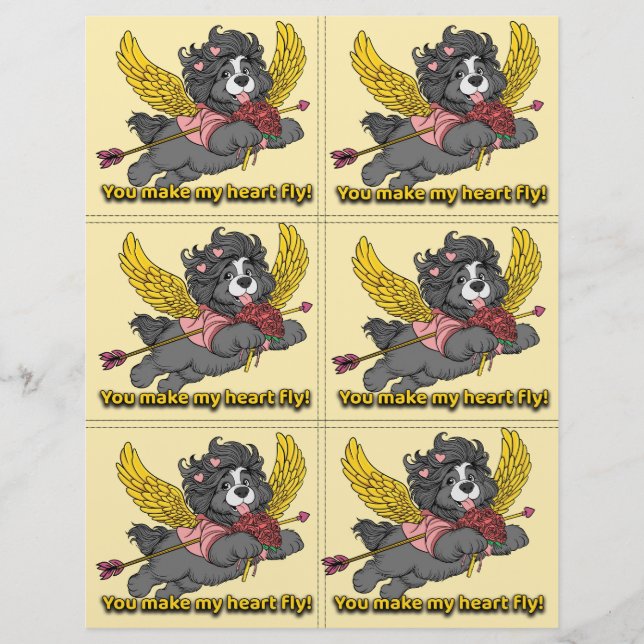 Papel Timbrado Dog Puppy Classroom Valentine Sheets (Frente)