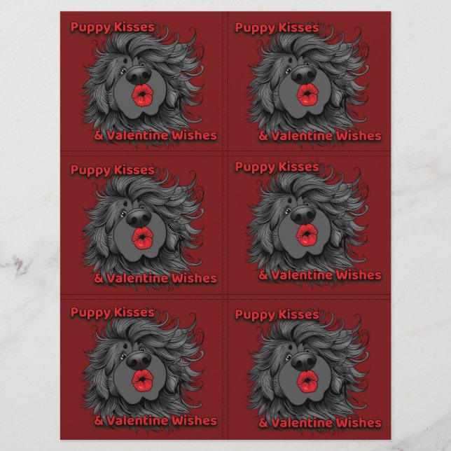 Papel Timbrado Dog Puppy Classroom Valentine Sheets (Frente)