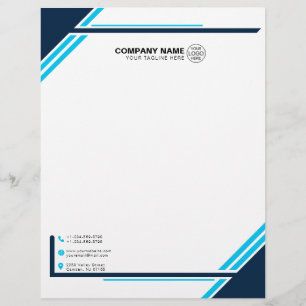 Papel Timbrado Dois tons modernos de Blue Geométrico