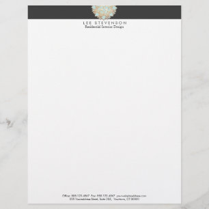 Papel Timbrado Dourada Lotus Letterhead