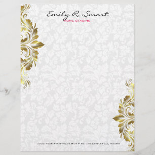 Papel Timbrado Dourada Vintage Rodando Em Branco Plush