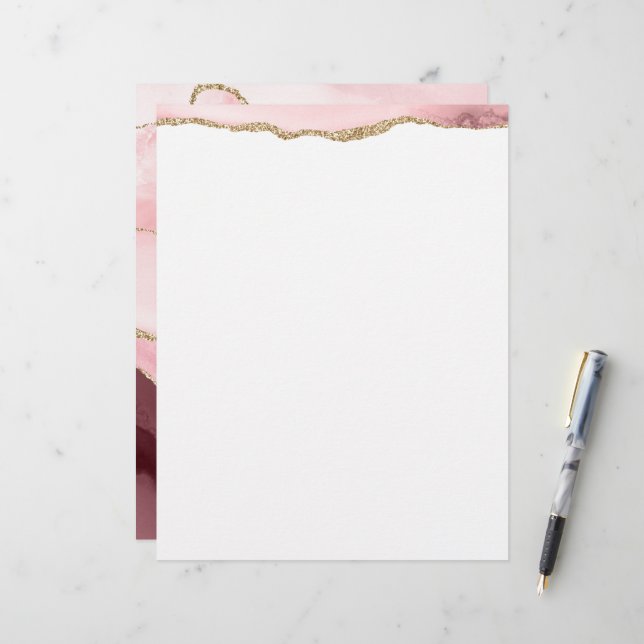 Papel Timbrado dourado e agato de mancha  (Frente/Verso In Situ)