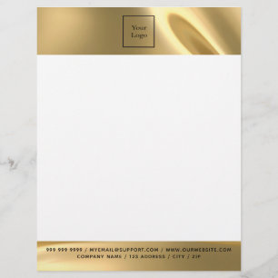 Papel Timbrado Dourado logotipo elegante para empresas
