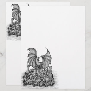 Papel Timbrado Dragão com Zombie