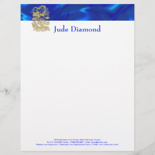 Papel Timbrado Dragão Dourado embutido no Impressão BlueSatin