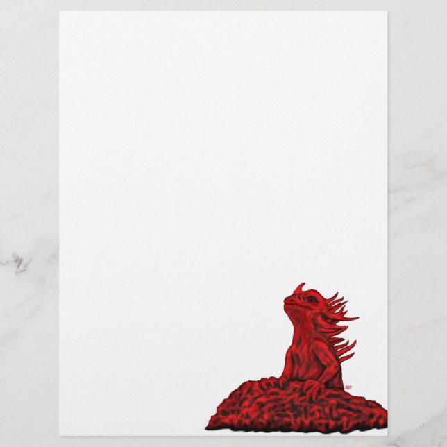 Papel Timbrado Dragão vermelho pequeno (Frente)