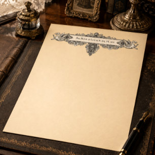 Papel Timbrado Dragões Medievais Era Vitoriana Gótica Personaliza