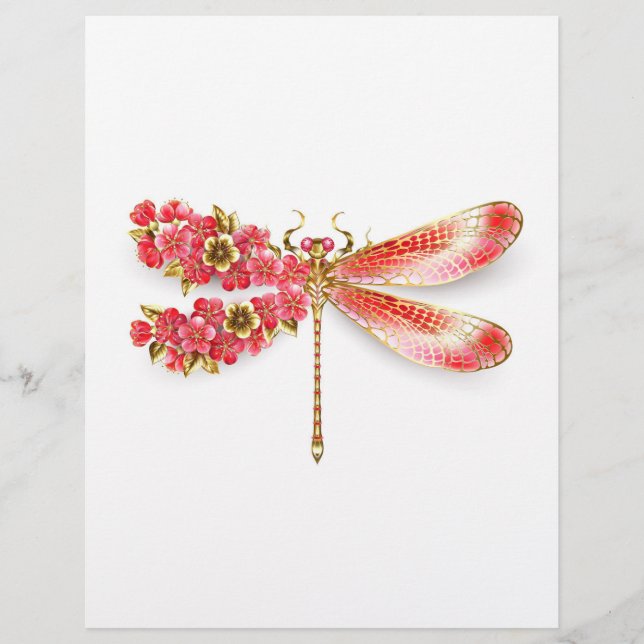 Papel Timbrado Dragonfly com joalheria sakura (Frente)