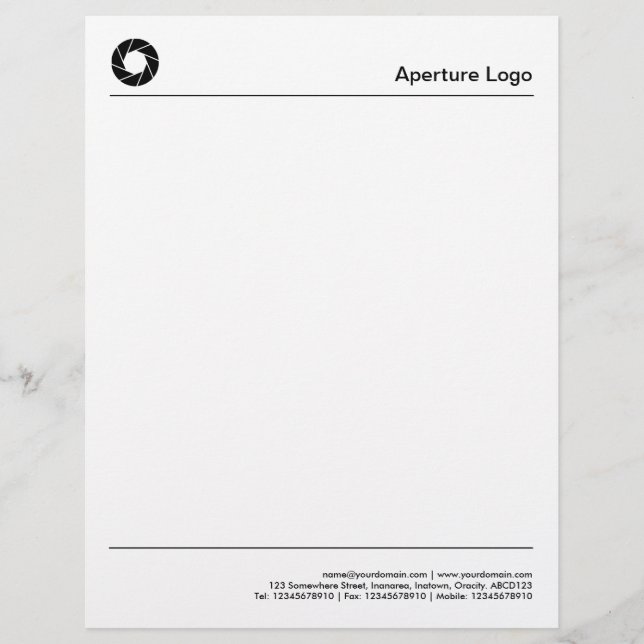 Papel Timbrado Duas linhas - Logotipo de abertura (Frente)