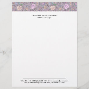 Papel Timbrado Dusty Colors Whimsical Floral Modern