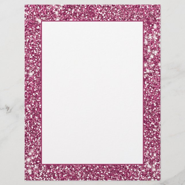 Papel Timbrado Efeito Gráfico de Textura de Brilho Rosa Falso (Frente)