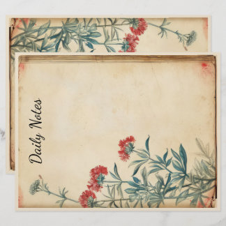 Papel Timbrado Eficácia da ilustração da flor de Yseta