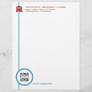 Papel Timbrado Elefante do republicano do modelo do cabeçalho