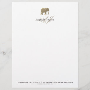 Papel Timbrado Elefante Dourado Profissional